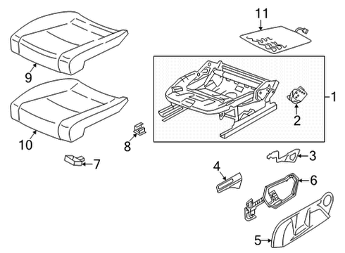 2025 Volkswagen GTI Front Seat Components Diagram 3