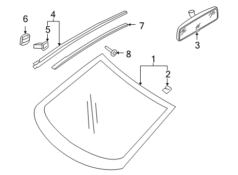2010 Volkswagen GTI Exterior Trim - Windshield Diagram