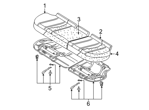 2009 Volkswagen Jetta Rear Seat Components Diagram 2