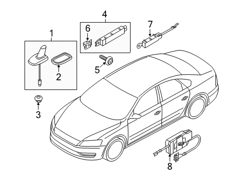 2016 Volkswagen Passat Antenna & Radio Diagram