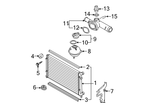 2009 Volkswagen Jetta Radiator & Components Diagram 2