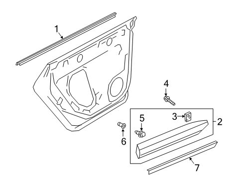 2019 Volkswagen Arteon Exterior Trim - Rear Door Diagram