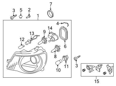 2010 Volkswagen Eos Headlamp Components Diagram 2