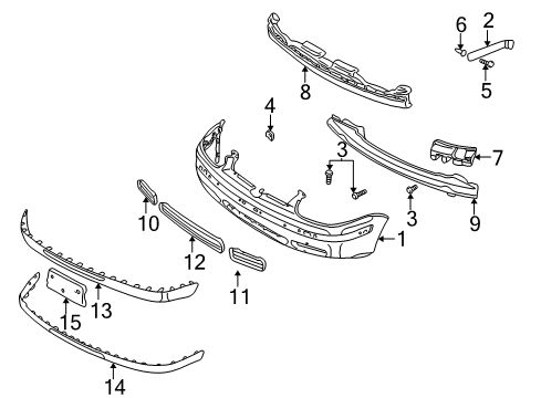 2001 Volkswagen Jetta Bumper & Components - Front Diagram 2