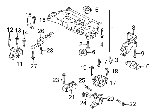 2012 Volkswagen Golf Engine & Trans Mounting Diagram
