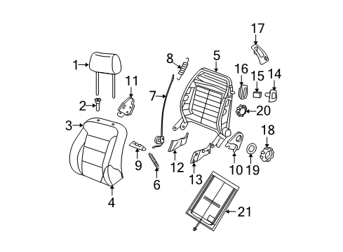 2001 Volkswagen Beetle Front Seat Components