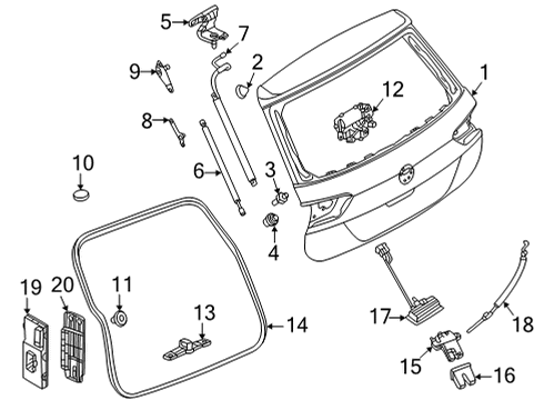 2023 Volkswagen Tiguan Gate & Hardware Diagram
