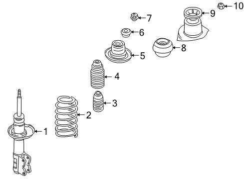 2000 Volkswagen Cabrio Struts & Suspension Components - Front Diagram