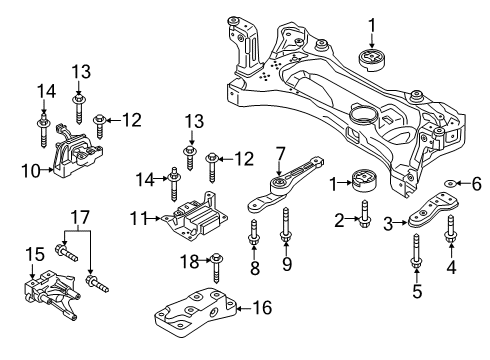 2025 Volkswagen Jetta Engine & Trans Mounting Diagram