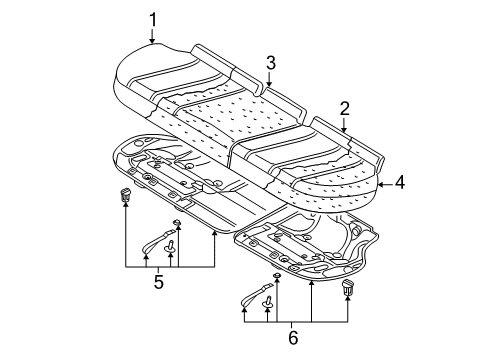 2012 Volkswagen Jetta Rear Seat Components Diagram 2