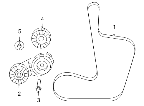 2009 Volkswagen Routan Belts & Pulleys - Belts Diagram 2