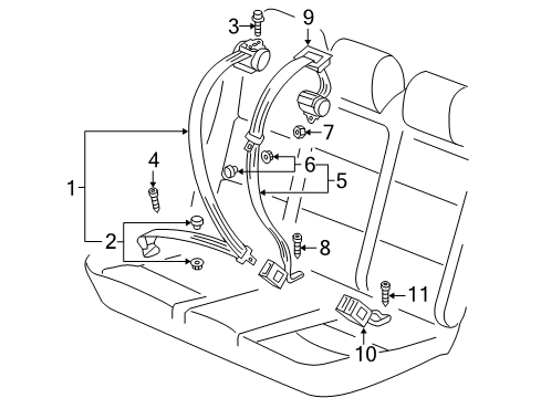 2005 Volkswagen Jetta Rear Seat Belts Diagram