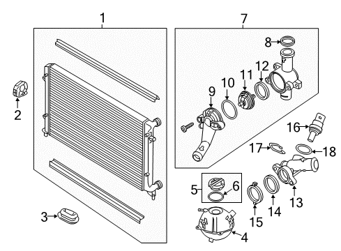 2012 Volkswagen Jetta Radiator & Components Diagram 2