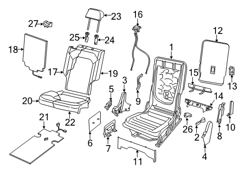 2022 Volkswagen Atlas Second Row Seats Diagram