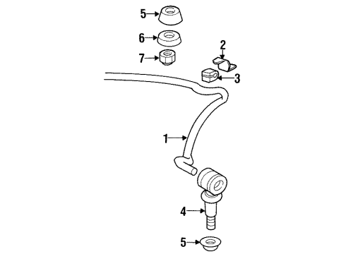 1993 Volkswagen Golf Stabilizer Bar & Components Diagram