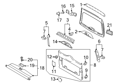 2004 Volkswagen Touareg Interior Trim - Lift Gate