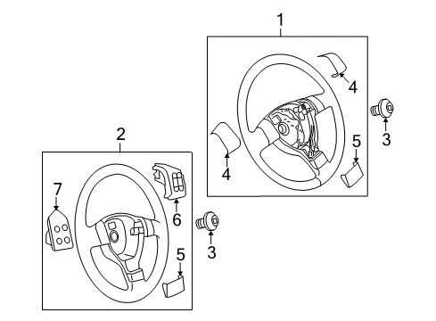 2009 Volkswagen CC Steering Wheel & Trim Diagram