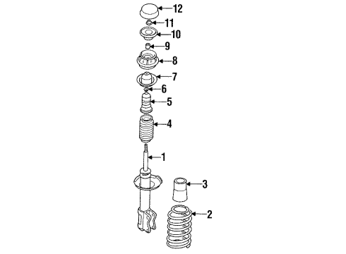 1993 Volkswagen Golf Struts & Suspension Components - Front Diagram