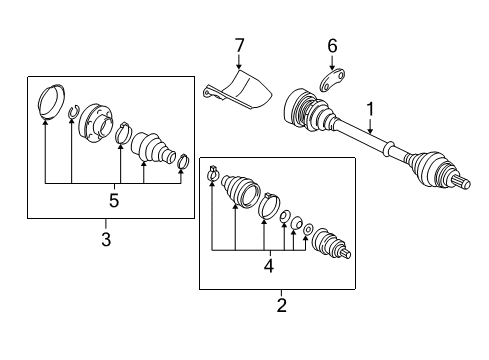 2012 Volkswagen GTI Drive Axles - Front Diagram