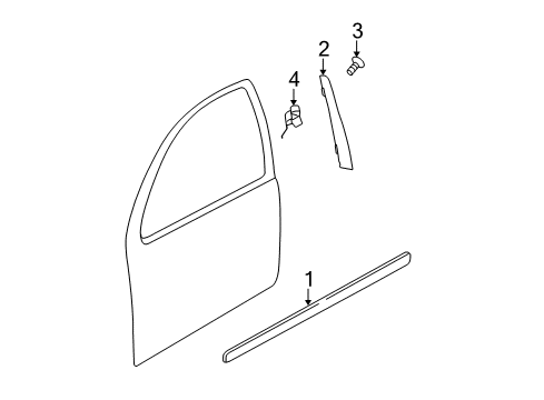 2006 Volkswagen Rabbit Exterior Trim - Front Door Diagram