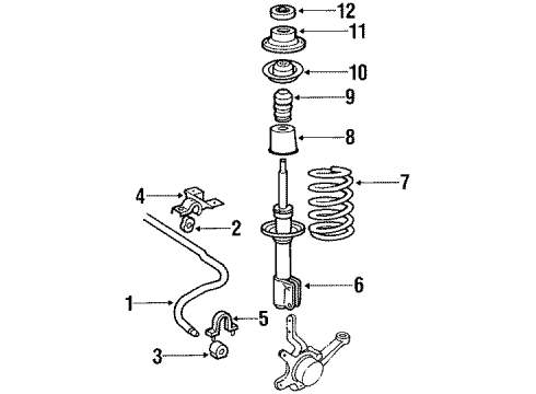 1985 Volkswagen Cabriolet Shocks & Suspension Components - Front Diagram