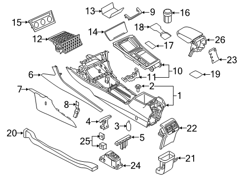 2018 Volkswagen Golf R Center Console Diagram 2