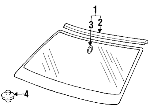 1997 Volkswagen Golf Windshield & Components Diagram