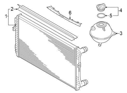 2021 Volkswagen Tiguan Radiator & Components Diagram