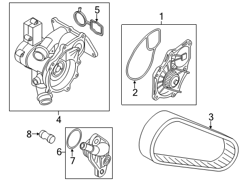 2023 Volkswagen Atlas Water Pump - Belts Diagram 2
