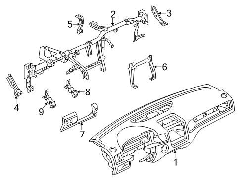 2012 Volkswagen Touareg Instrument Panel Diagram 2