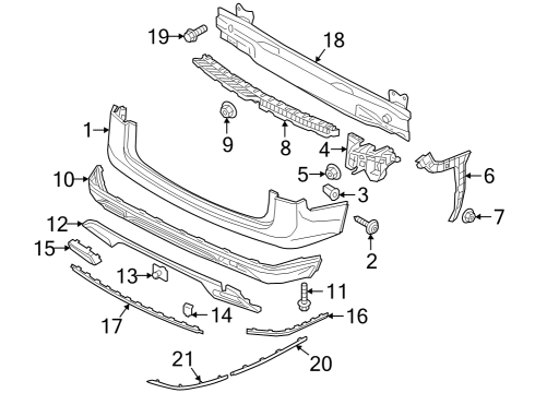 2022 Volkswagen Atlas Bumper & Components - Rear Diagram