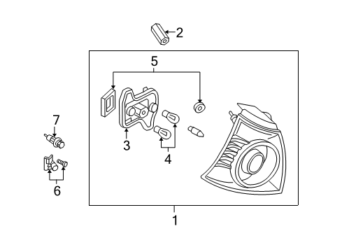 2006 Volkswagen Rabbit Tail Lamp Assembly Diagram for 1K6-945-096-A