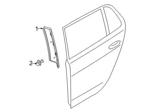 2017 Volkswagen e-Golf Exterior Trim - Rear Door Diagram