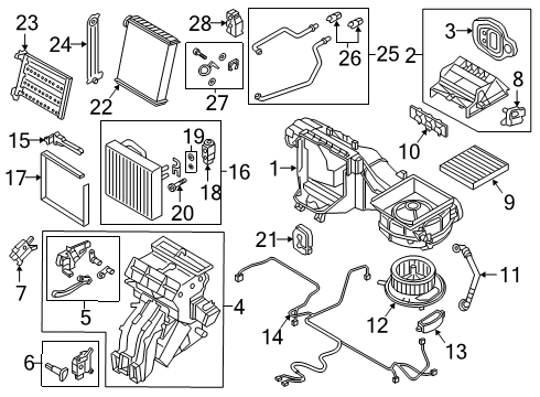 2020 Volkswagen Arteon A/C Evaporator & Heater Components Diagram