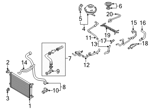 2005 Volkswagen Golf Radiator & Components Diagram 2