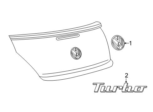 2018 Volkswagen Beetle Exterior Trim - Trunk Diagram