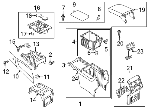 2018 Volkswagen Atlas Center Console Diagram