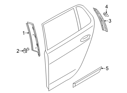 2017 Volkswagen Golf SportWagen Exterior Trim - Rear Door Diagram