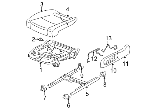 2010 Volkswagen Jetta Front Seat Components Diagram 4