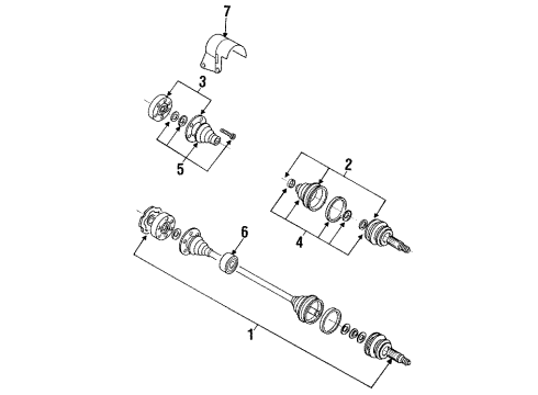 1992 Volkswagen Passat Drive Axles - Front Diagram
