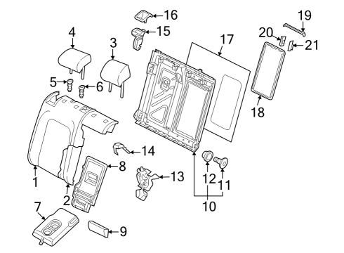 2025 Volkswagen Golf R Rear Seat Components Diagram 2