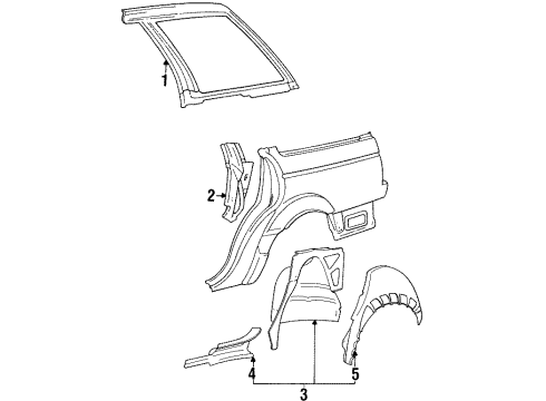 1991 Volkswagen Passat Inner Structure - Quarter Panel Diagram