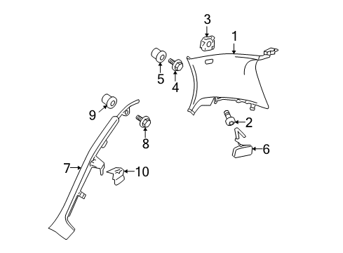 2009 Volkswagen Jetta Interior Trim - Quarter Panels Diagram