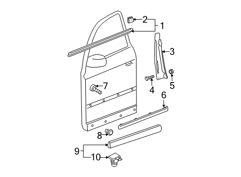 2004 Volkswagen Passat Belt Weatherstrip Diagram for 3B0-837-478-C-B41