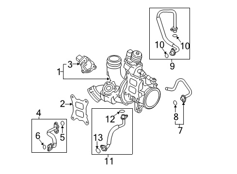 2014 Volkswagen Beetle Turbocharger & Components Diagram