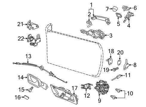2008 Volkswagen Eos Lock & Hardware Diagram