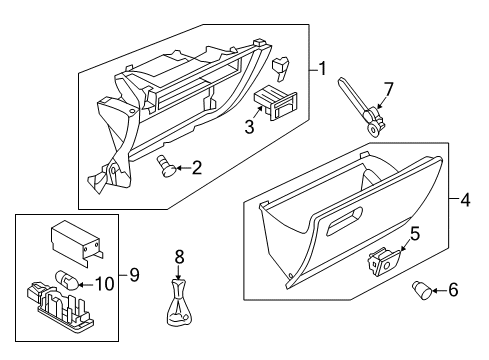 2016 Volkswagen e-Golf Glove Box Diagram