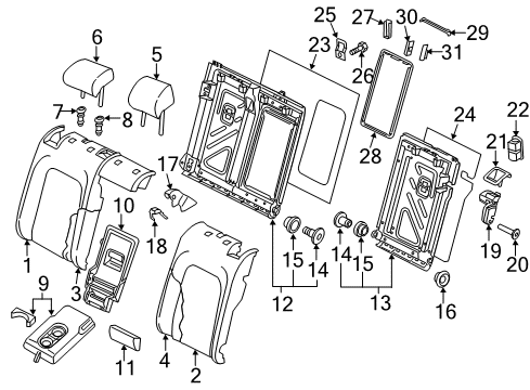 2021 Volkswagen GTI Rear Seat Components Diagram