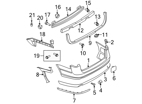 2007 Volkswagen Passat Bumper & Components - Rear Diagram 2