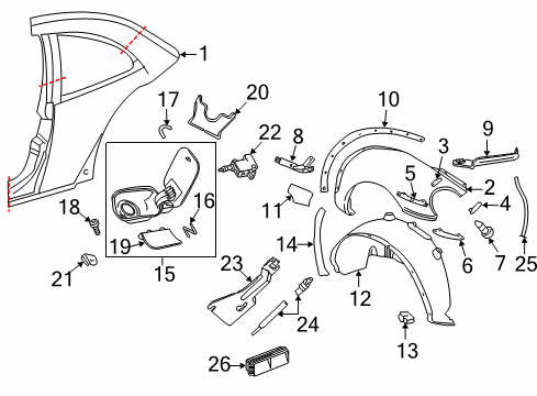 2001 Volkswagen Beetle Quarter Panel & Components